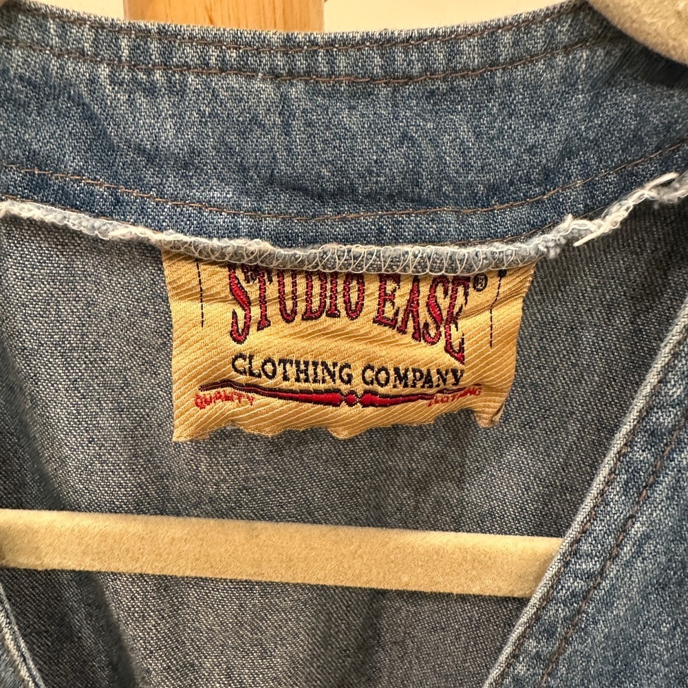 Vintage Studio Ease Denim Button Front Midi Dress Size 8 - Picture 3 of 5